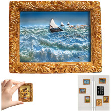 (#03, -) Kunst dekoratives Ölgemälde Kühlschrankmagnetset, für Küche & Büro