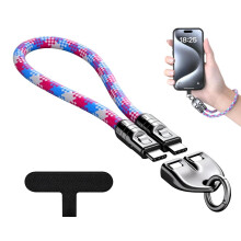 (Multicolor, Wrist strap style) C naar C 240W oplaadkabel met draagbare armband ontwerp – telefoonlanyard multifunctioneel type C
