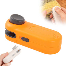 (C - Orange (Batteries not included), -) Mini sigillatore con magnete 2025, portatile per snack e cucina