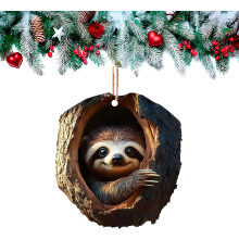(H, -) 12 Stück 2D Acryl Waldtiere Weihnachtsbaumschmuck, hängende Deko