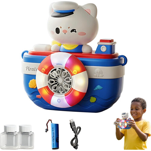 (Blue, -) Brinquedo Câmera de Bolhas Navio Pirata, Com Som e Luzes
