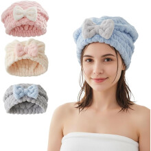 (Blue, 1 pcs) Asciugamano capelli microfibra 2026, turbante rapida asciugatura