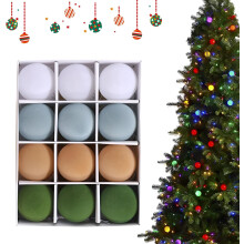 (White&green, -) 12 Stück Samt flockige Weihnachtskugeln Ornamente, DIY Baum Anhänger