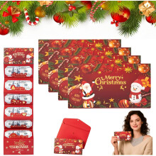 (Santa-4PCS, -) Christmas Cash Gift Envelope Holder, 6 Slots Surprise Money Envelopes