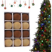 (Brown&khaki, -) 12 Stück Samt flockige Weihnachtskugeln Ornamente, DIY Baum Anhänger