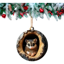 (D, -) 12 Enfeites de Natal Acrílico de Animais da Floresta 2D