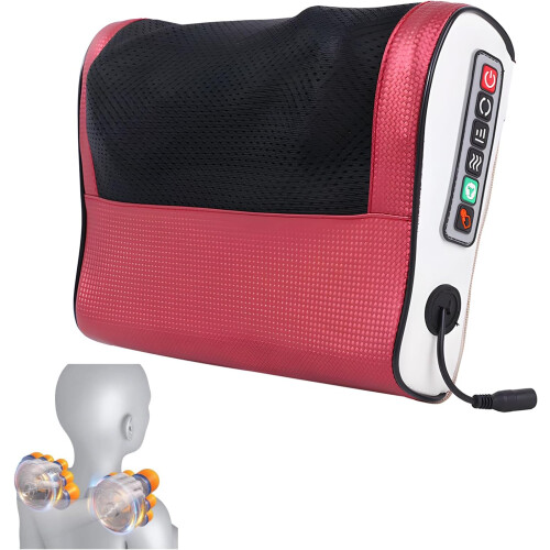 (#03, L) Coussin massage cou rechargeable, 3 vitesses chaleur