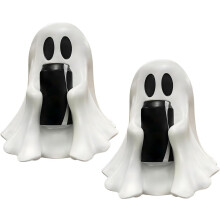 (2PCS, -) 2 Suportes de Bebida Fantasma Halloween, Decoração de Lata