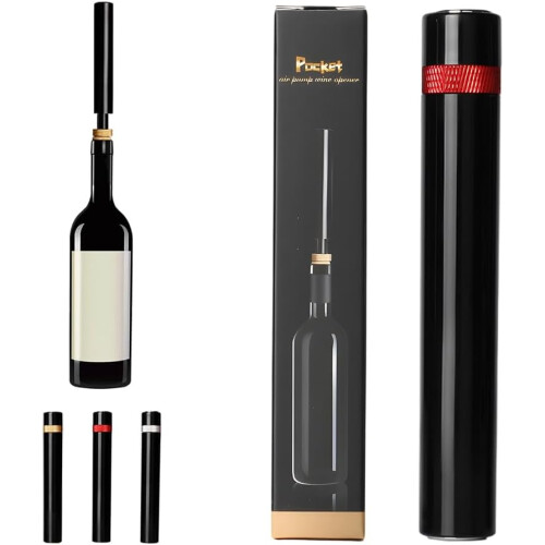 (Red, 1 pcs) Ανοιχτήρι μπουκαλιών κρασιού με πίεση αέρα, 2026 - Wine bottle opener