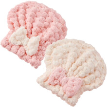 (White+pink, 2 pcs) Asciugamano capelli microfibra 2026, turbante rapida asciugatura