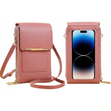 (Dark Pink, -) Sac messager femme téléphone 2026, 2 en 1 cuir antivol