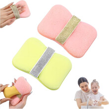 (2pcs-b, -) Exfoliërende badspons met zeepvakje – lichaam scrubber voor douche