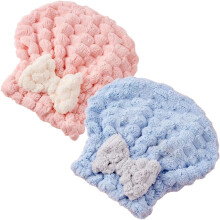 (Pink+blue, 2 pcs) Asciugamano capelli microfibra 2026, turbante rapida asciugatura
