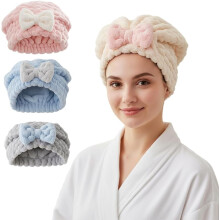 (White, 1 pcs) Asciugamano capelli microfibra 2026, turbante rapida asciugatura