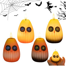 (4PCS, -) Cute Pumpkin Owl LED Night Light, Halloween Enchanted Glow Decor