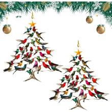 (2pcs, -) 2D Acryl Kolibri Weihnachtsbaumschmuck, stapelbare Xmas Deko