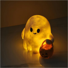 (A, -) 2 Fantasmas com Abóbora Impressos em 3D, Decoração Halloween