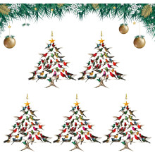 (5pcs, -) 2D Acryl Kolibri Weihnachtsbaumschmuck, stapelbare Xmas Deko