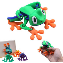 (D, -) 2025 3D gedruckter magnetischer Frosch mit beweglichen Gelenken, Kühlschrankmagnet Deko