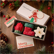 (#04, -) Conjunto de Velas Aromáticas Natal, Formas de Alce e Homem-Biscoito