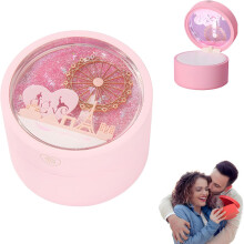 (Pink, -) Kvicksand pariserhjul sensor ljus smyckeskrin, present till henne