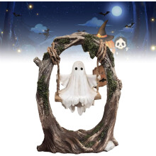 (A, -) Fantasma Balançando em Árvore, Decoração Halloween