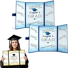 (Blue, -) 2-pack class of 2026 gastenboek voor diplomafeest – zwart & goud herinneringsboek voor vrienden