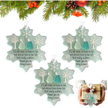 (3pcs, -) 10 Stück handgefertigte Schneeflocke Seeglas Ornament, Freundschaft Weihnachts Deko