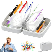 (Grey, -) A8 Waterproof Pill Organizer Set, 14 Color-Coded Zippered Pouches