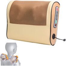 (#02, L) Rechargeable Neck Massager Pillow, 3-Speed Heat & Vibration for Pain
