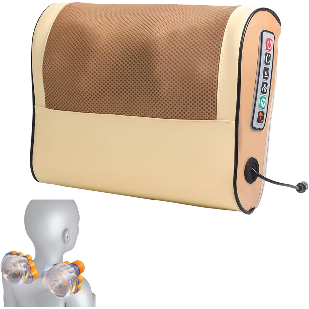 Oimg (#02, L) Rechargeable Neck Massager Pillow, 3-Speed Heat & Vibration For Pain