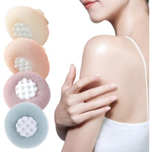 (4 Color Pack, -) Super zachte zonnebloem zuignap badbal – 2-in-1 exfoliërende spons met vingerringen