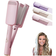(Pink, -) Waver Lockenstab, Tiefenwellen Haarweller mit Keramik 3 Fässern