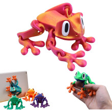 (F, -) Rana magnetica stampata 3D 2025 con giunti mobili, calamita frigo