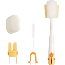 (White, 1 pcs) 5-in-1 flessenreinigingsborstel set – flexibele schuurborstel voor smalle mokken babyflessen tumblers