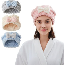 (Pink, 1 pcs) Asciugamano capelli microfibra 2026, turbante rapida asciugatura