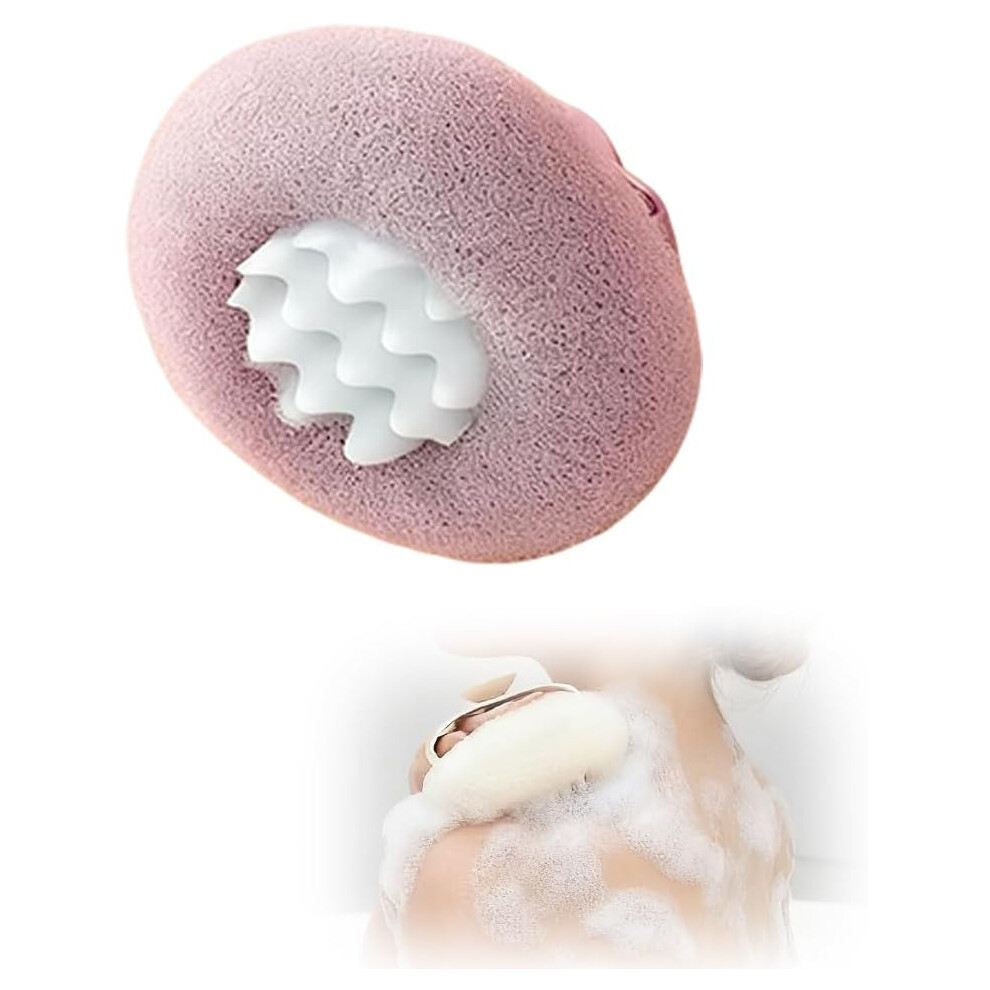 Oimg (Purple, -) Super Soft Sunflower Suction Cup Bath Ball, 2-In-1 Exfoliating Sponge With Finger Rings
