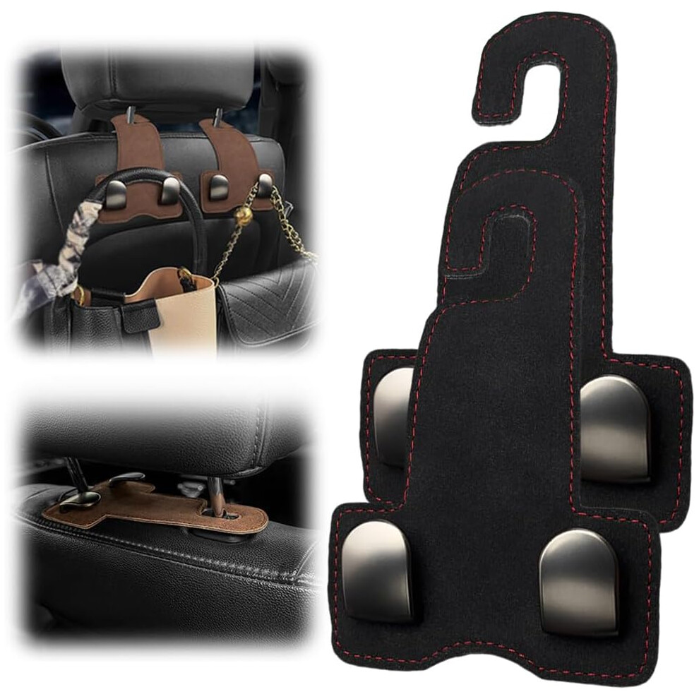 (-2 Pack, -) 2 Pack Car Back Seat Headrest Hooks, 360 Rotation Purse Hook For Handbag Coat, Heavy Duty Black 5437706823360