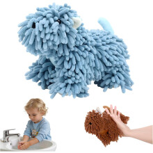 (Blue, -) Asciugamani mano in ciniglia cucciolo, morbidi per bagno e cucina