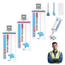 (3PCS, -) Przezroczysty klej epoksydowy AB, do metalu i plastiku