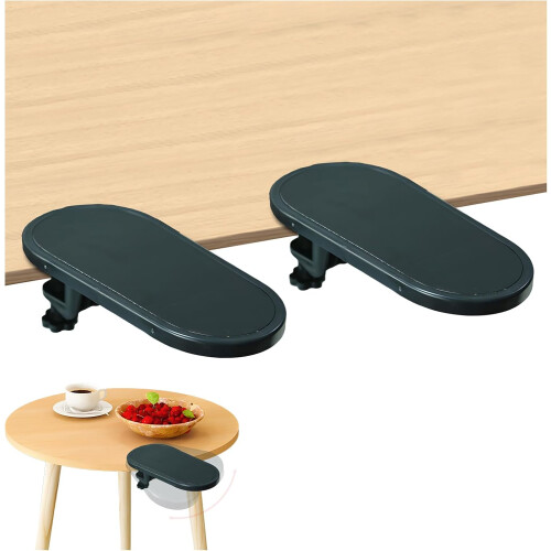 (Black-2pcs, -) Estendi bracciolo computer rotante 180, supporto gomito ergonomico