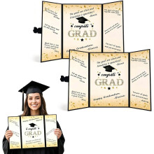 (Black Gold 1, -) 2-pack class of 2026 gastenboek voor diplomafeest – zwart & goud herinneringsboek voor vrienden