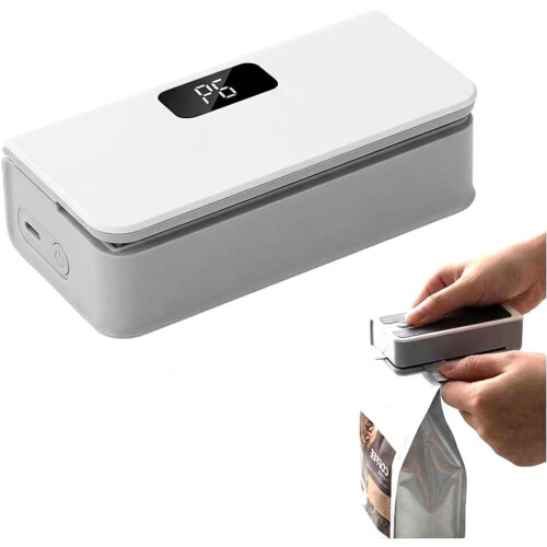 (White, -) Selador Mini de Sacos com Cortador e Ímã, Ajustável