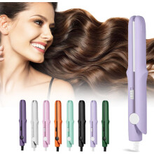 (Purple, -) 2025 2-in-1 mini krultang en stijltang – draagbaar reis voor alle haar