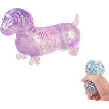 (Purple, -) Peluche perro salchicha brillante, arcoíris suave