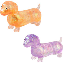 (2pcs-b, -) Peluche perro salchicha brillante, arcoíris suave