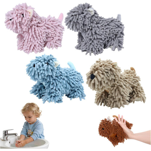 (4pcs, -) Serviettes chiot chenille douces, boules
