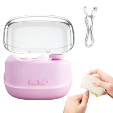 (Pink, -) Cortaúñas automático pulido 3 en 1, velocidades ajustables portátil viaje
