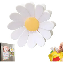 (White, -) 2-in-1 Daisy magnetische Lebensmittelbeutelclips, dekorative Kühlschrankmagnete