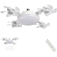 (B, -) Smart Fernbedienung Drohnen Ventilator Licht, E27 Schraub-Deckenventilator für Schlafzimmer